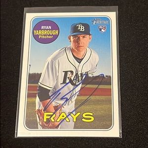 2018 Topps Heritage Baseball - Ryan Yarbrough- Autographed Rookie Card